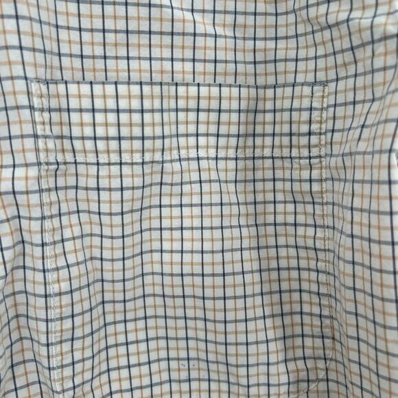 Beretta Plaid Cotton Button Up Short Sleeve Pocket Men’s Shirt Large Neutral - Picture 7 of 10